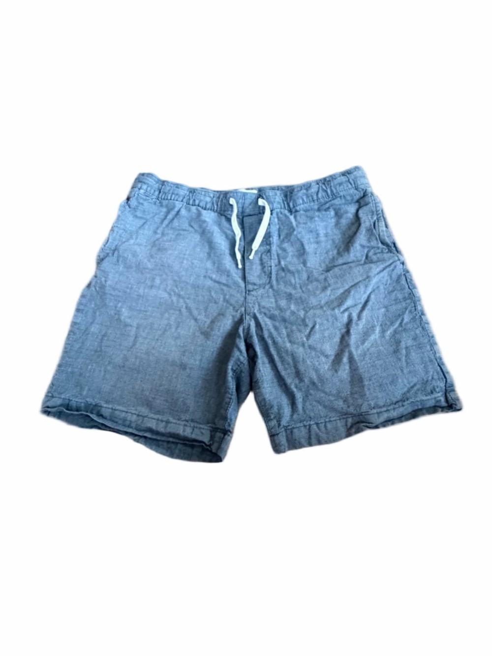 H&M Regular Fit Men's Casual Blue Drawstring Linen-Blend Shorts